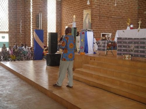 Mass - Leader of the visiting team delivering a message