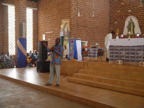 Mass - Leader of the visiting team delivering a message