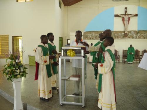 The gospel reading in a local language